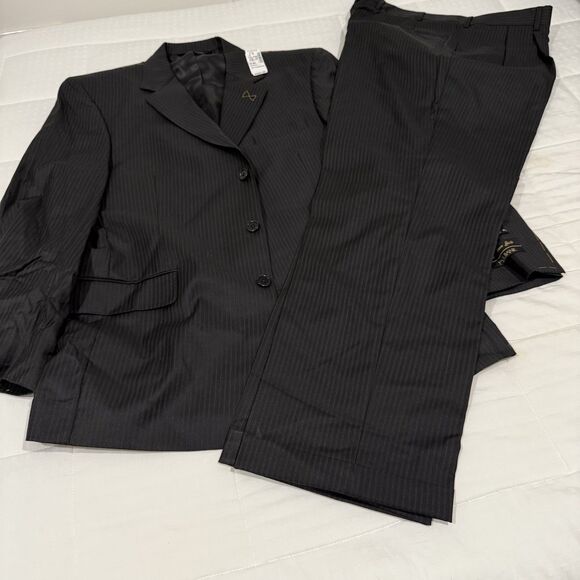 Men's Jos. A. Bank Signature Gold Jacket 43R Pants 40R Pinstripe Suit Set - Picture 6 of 13